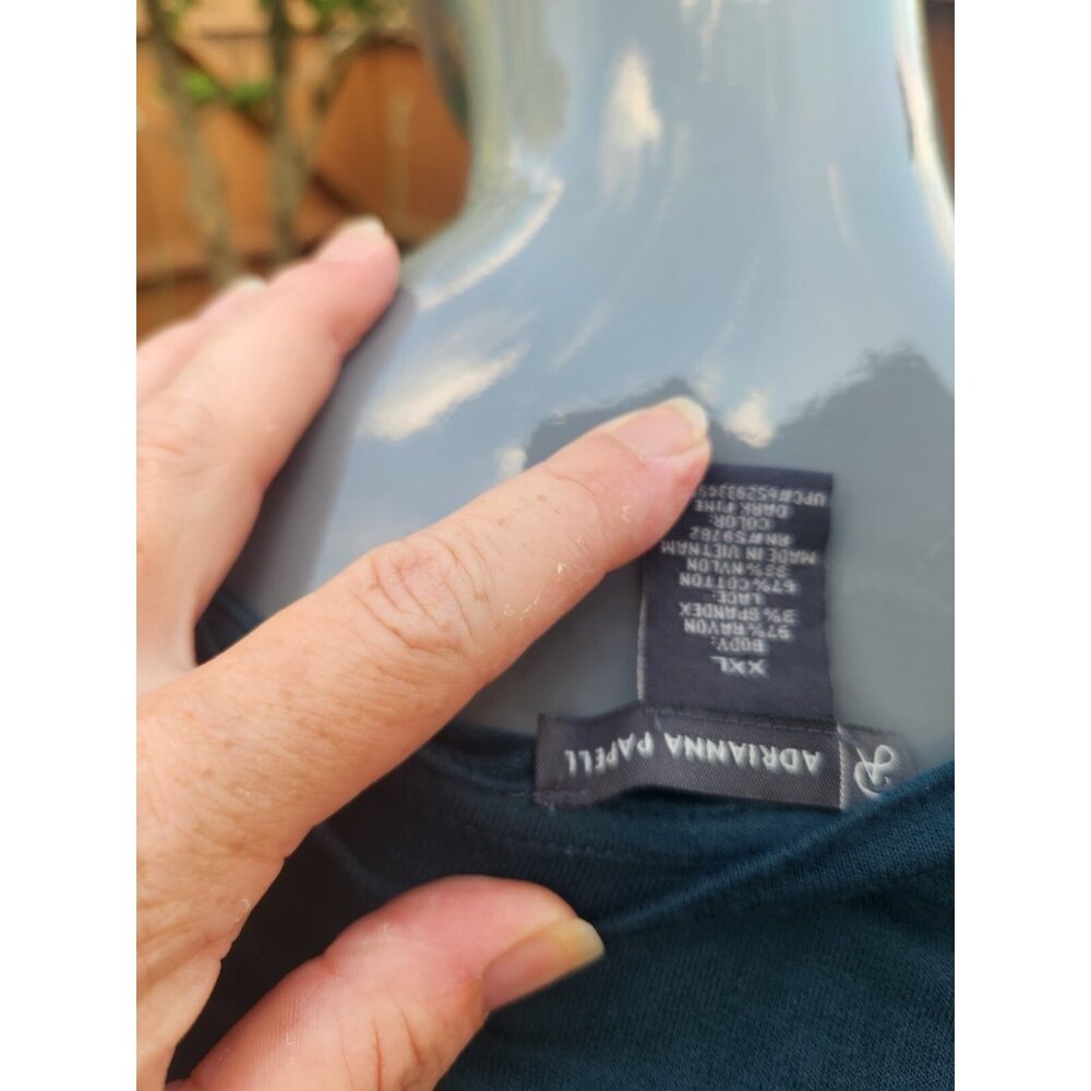 Adriana Papell Women's Teal Lace Long-Sleeve Top X-Large - Picture 4 of 4